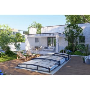 ECO Smart pooltak med hjul och UV-skydd - 3 x 6 m